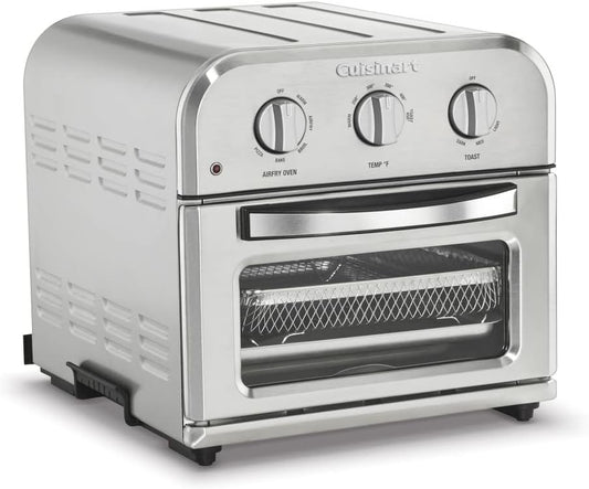 Cuisinart TOA-26 Compact Airfryer Toaster Oven, 1800-Watt Motor with 6-In-1 Functions and Wide Temperature Range, Large Capacity Air Fryer with 60-Minute Timer/Auto-Off, Stainless Steel