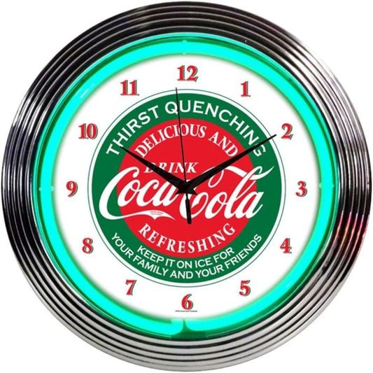 Neonetics Drinks Coca Cola Evergreen Neon Wall Clock, 15"