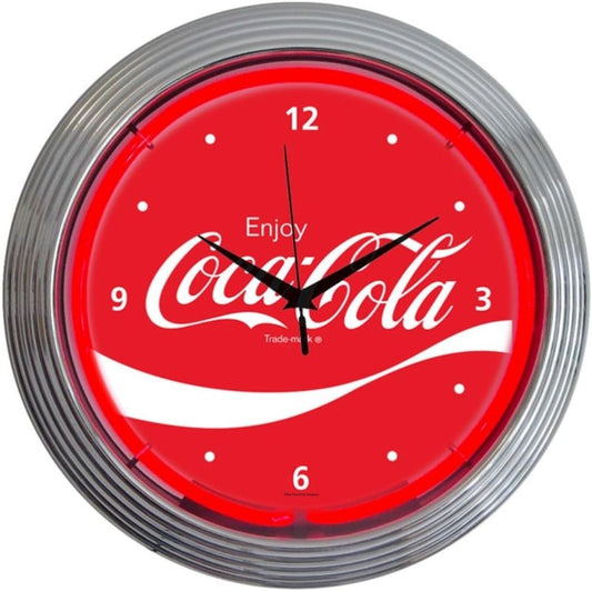 Neonetrics Drinks Coca Cola Wave Neon Wall Clock, 15-Inch